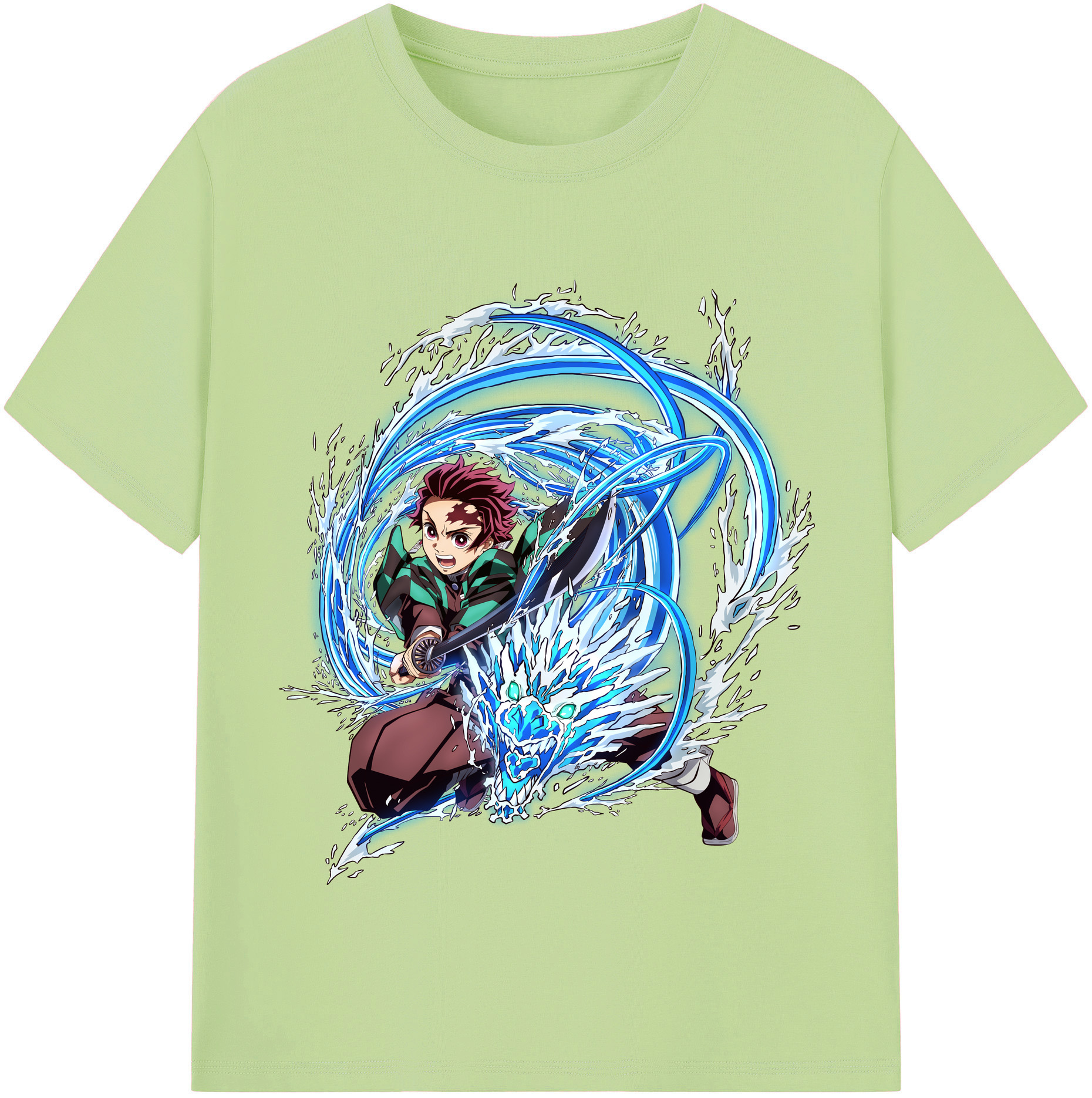 （画像用） 鬼滅の刃 竈門 炭治郎／かまど たんじろう Kamado Tanjirou 綿100％半袖Tシャツ（フロントプリント）